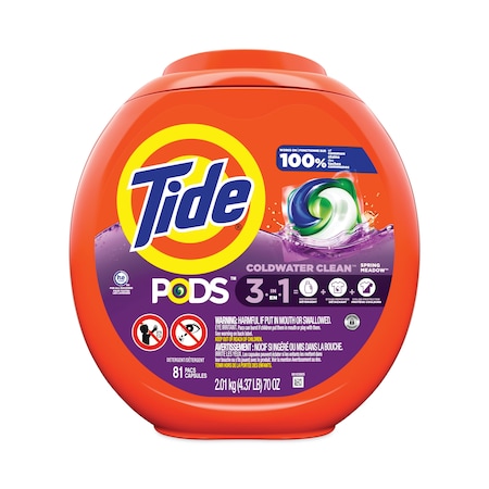 Tide Laundry Detergent, Tub, Powder/Gel, Spring Meadow, 4 PK 91781